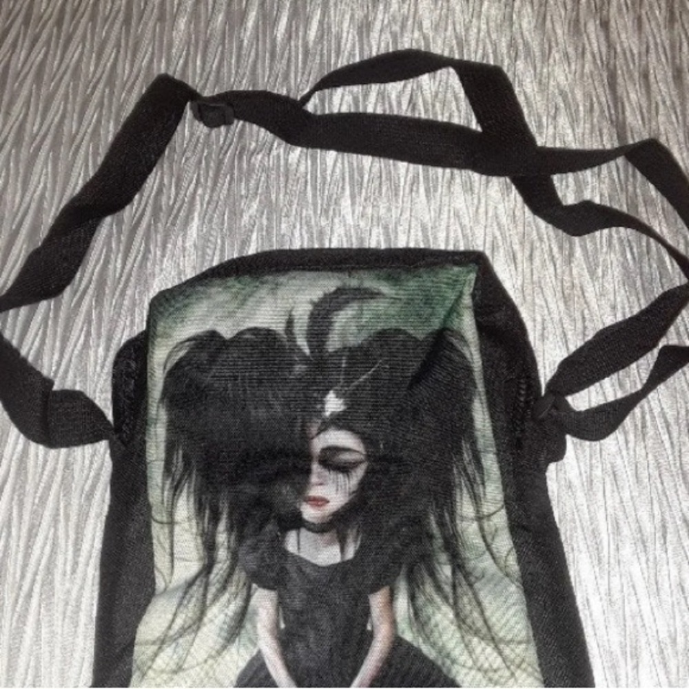 "Lonely Goth Grrl" Canvas Messenger / Carry bag